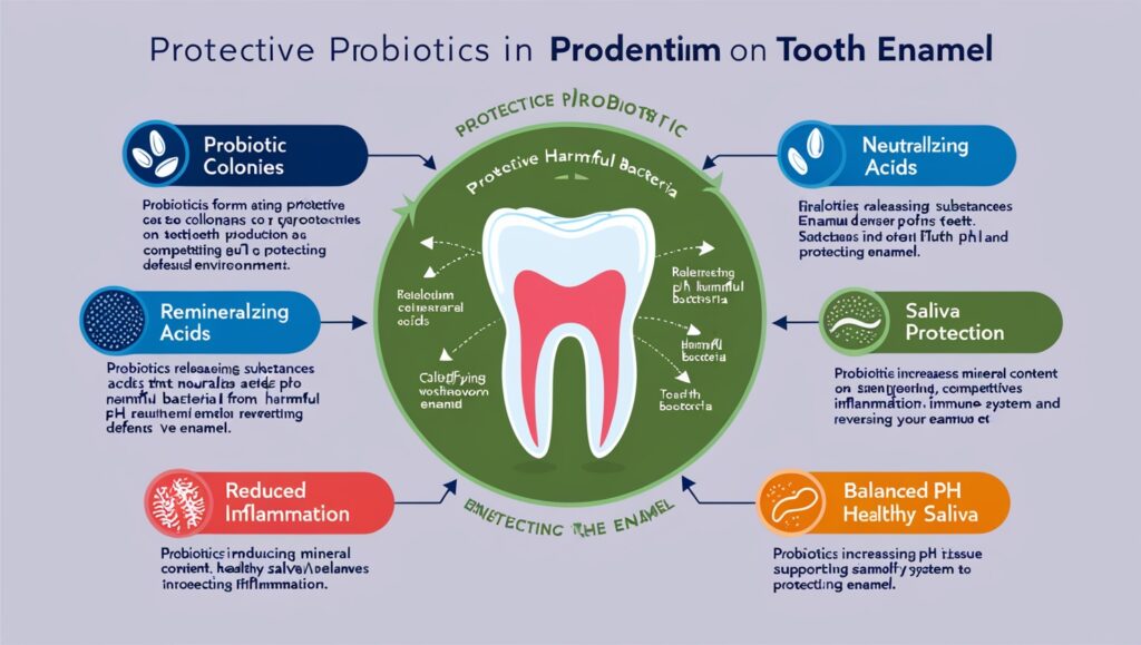 Protective action of probiotics in prodentim on tooth enamel