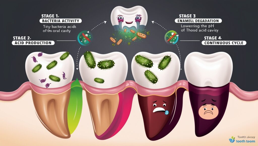 Stages of tooth decay